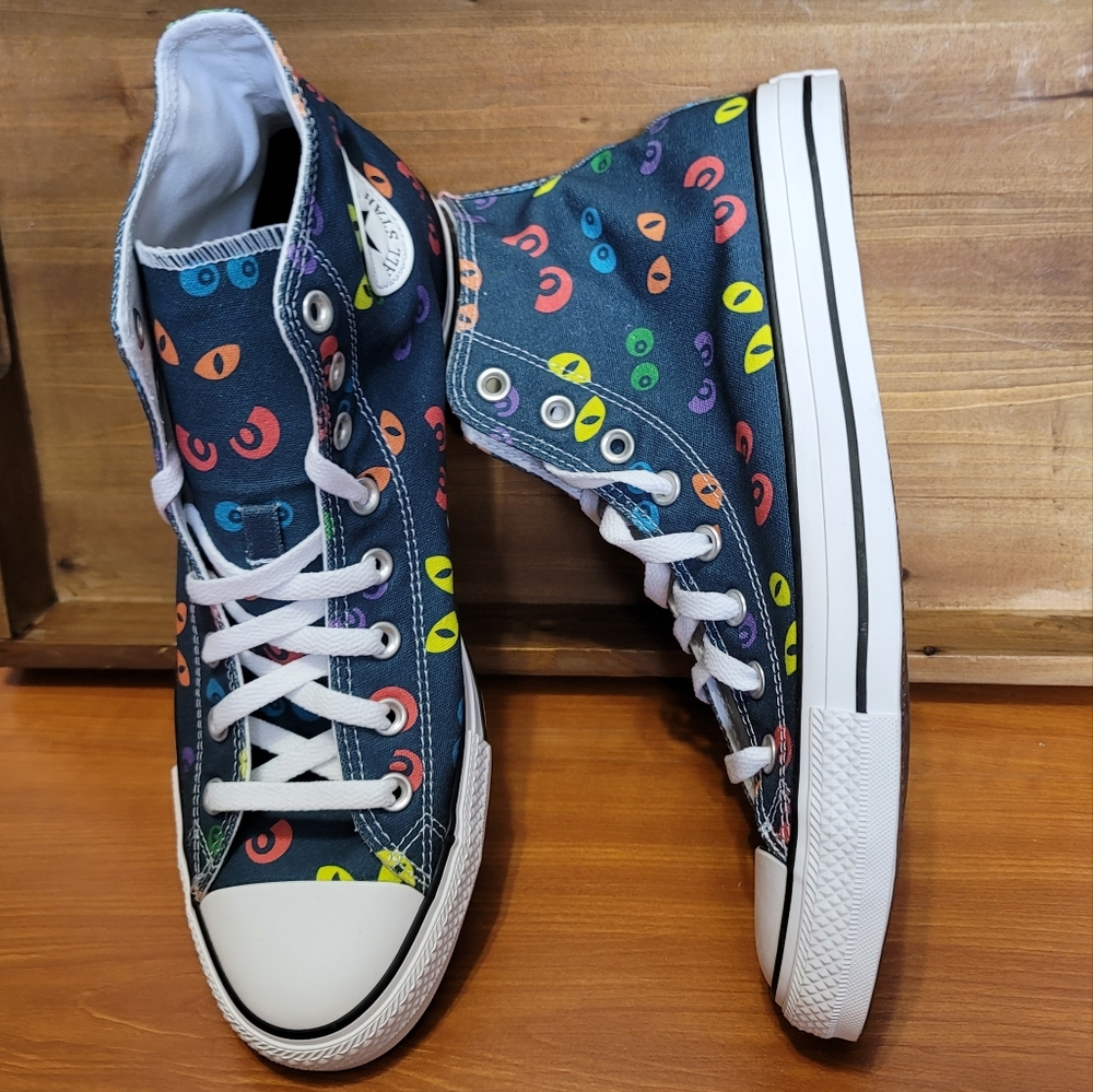 Converse Blue Spooky Eyes High Top Sneakers Unisex